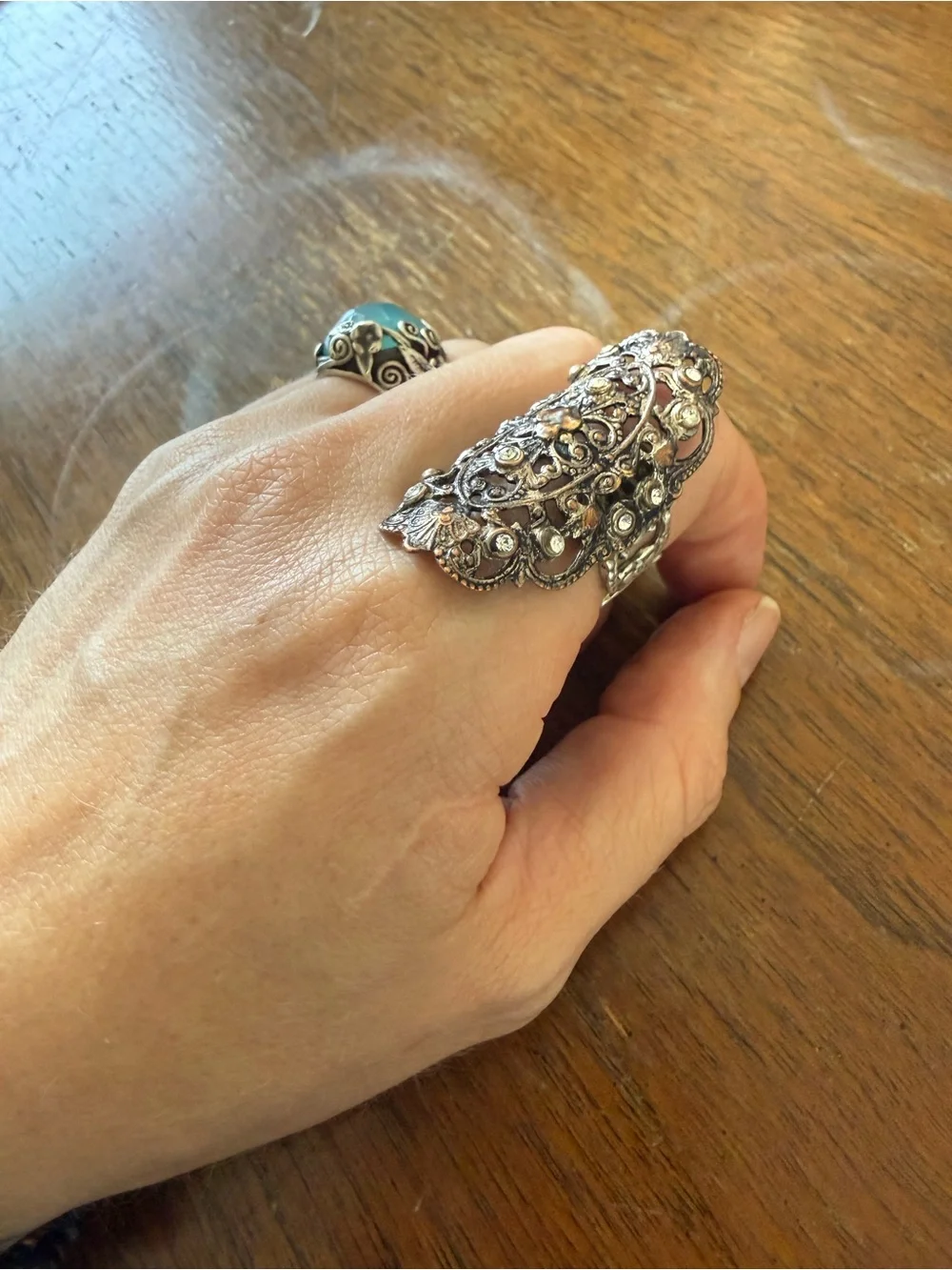 Antigua Virgins Saints & Angels Statement Ring ss 7 w/ Swarovski Crystals VSA